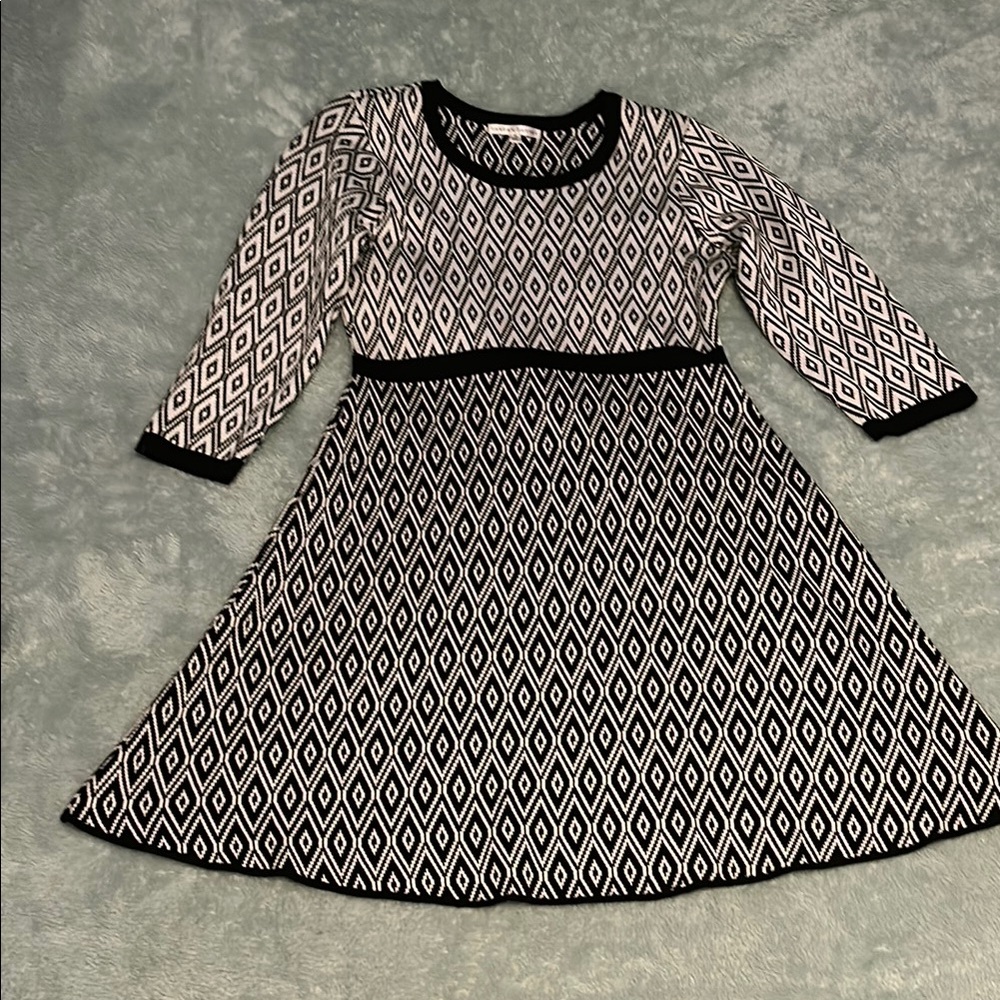 Black and White Knit Dress